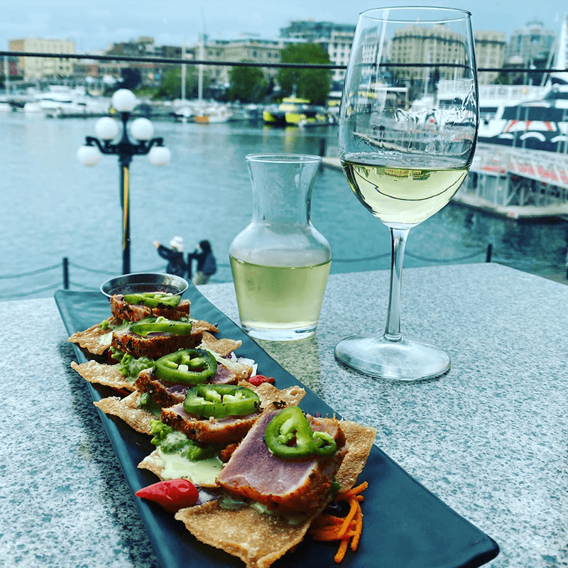 Dining on the Patio at the Steamship Grill & Bar