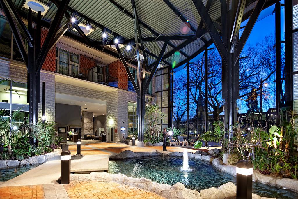 The flora filled atrium and lobby of the Parkside Hotel and Spa The flora filled atrium and lobby of the Parkside Hotel and Spa