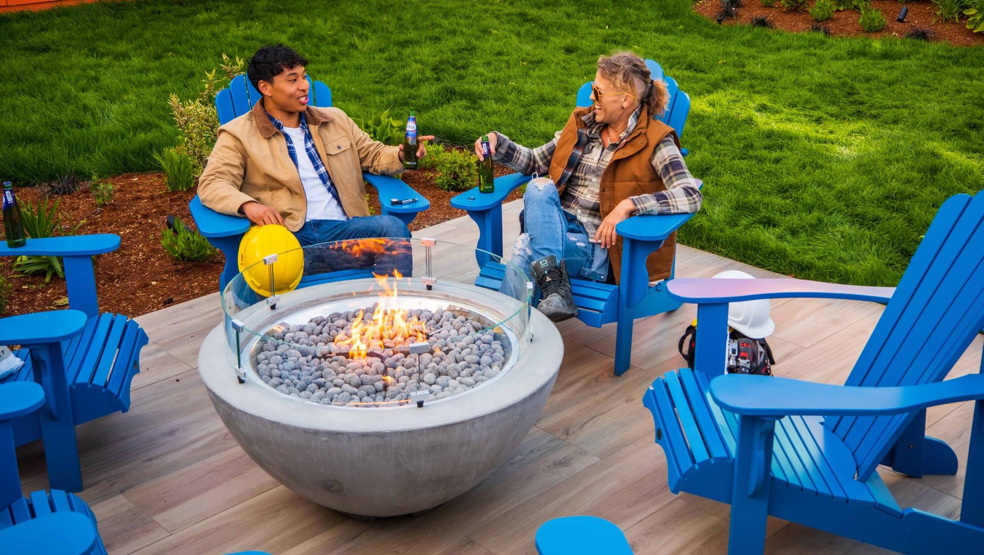 Spend the evening with your friends (or make new ones!) around our cozy backyard firepit.