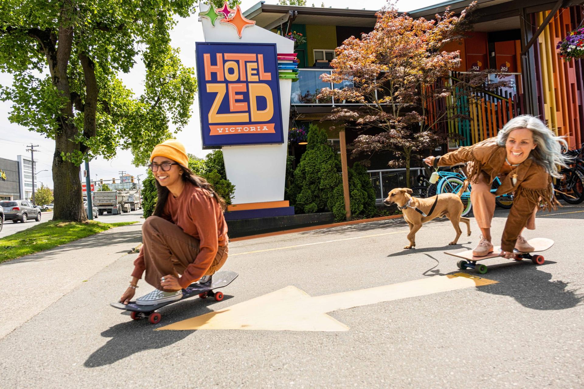 Conveniently located in the centre of town and near the Galloping Goose trail! Borrow a bike or board and explore Victoria!