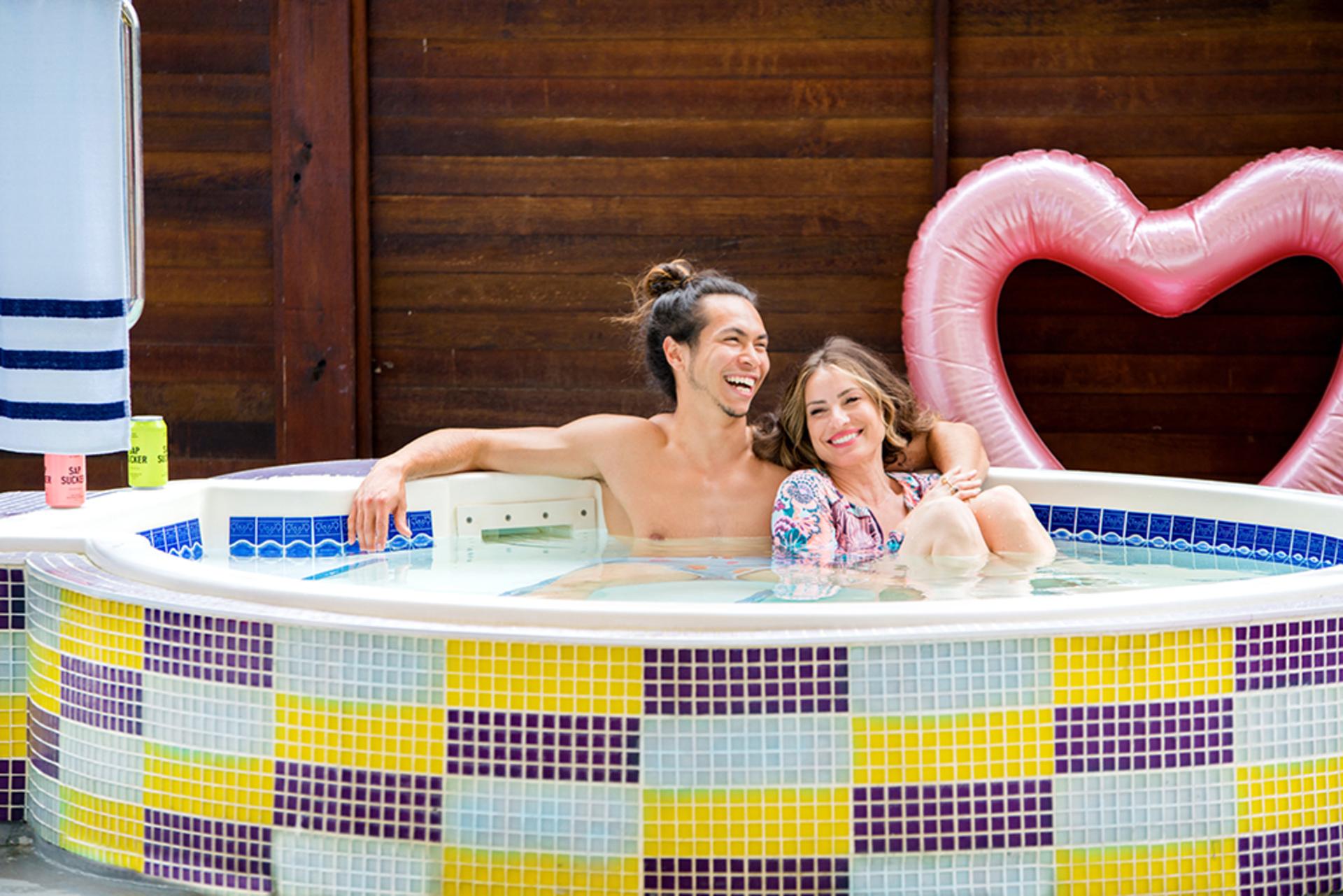 Our hot tub and pool are open all year long!