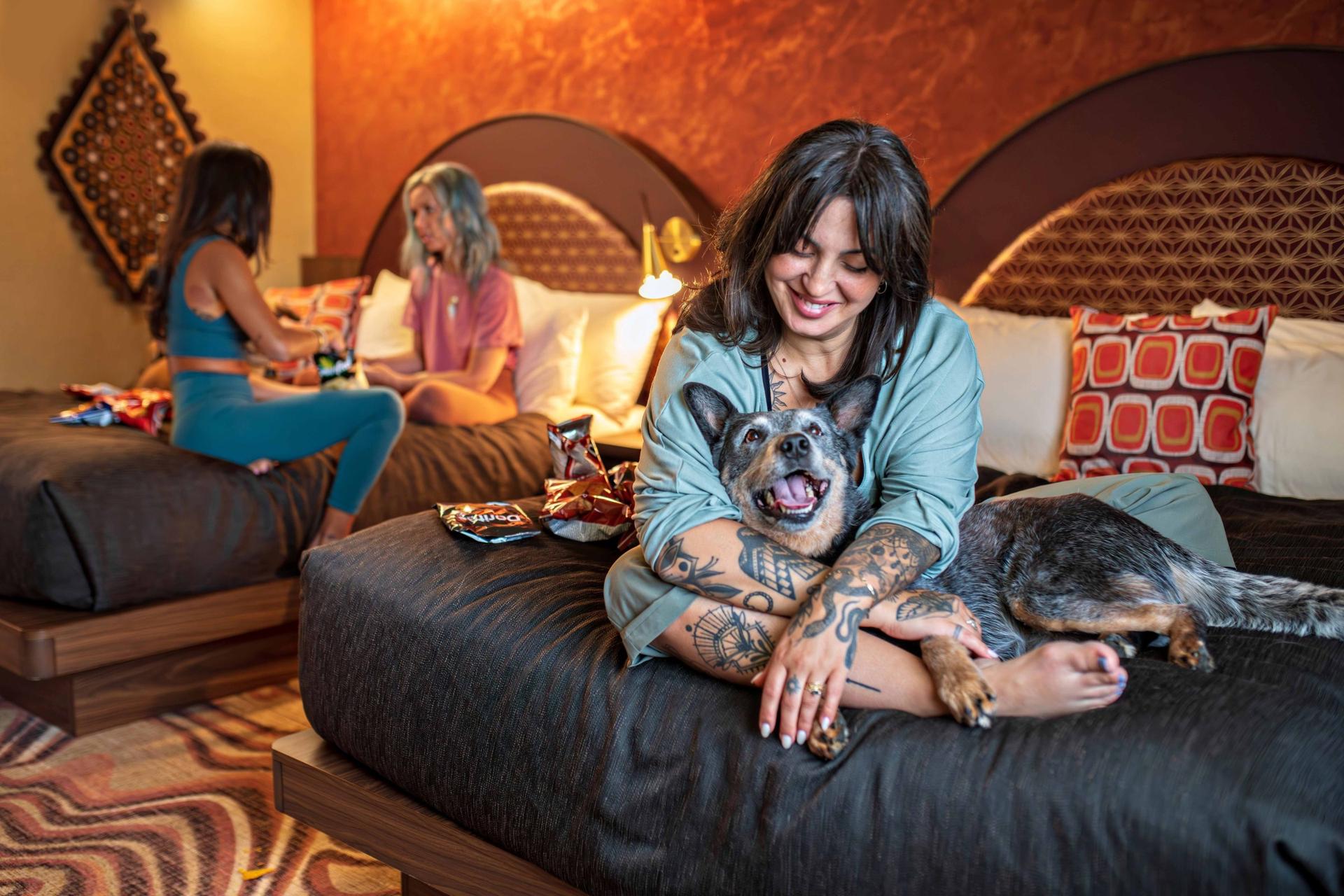 A two bedded room is perfect for your girls trips. Pets included!